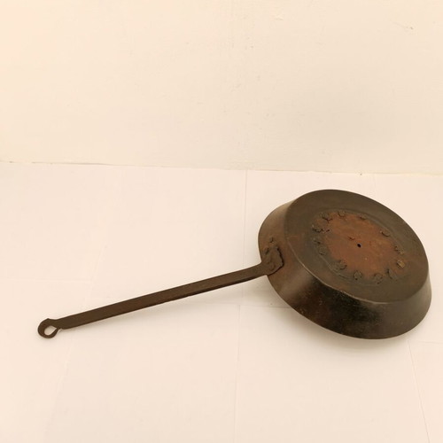 Copper frying pan used, vintage 1930