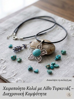 Pendant with turquoise stone, handmade necklace