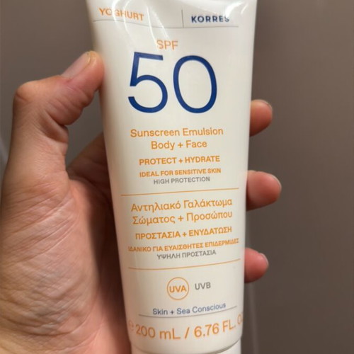 Korres sunscreen SPF 50 for body and face