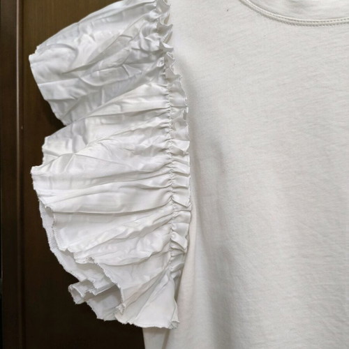 Zara blouse with pleated sleeves L like new, white