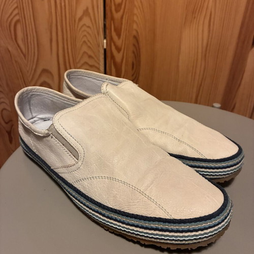 Logan men's leather espadrilles size 42 like new, white multicolor