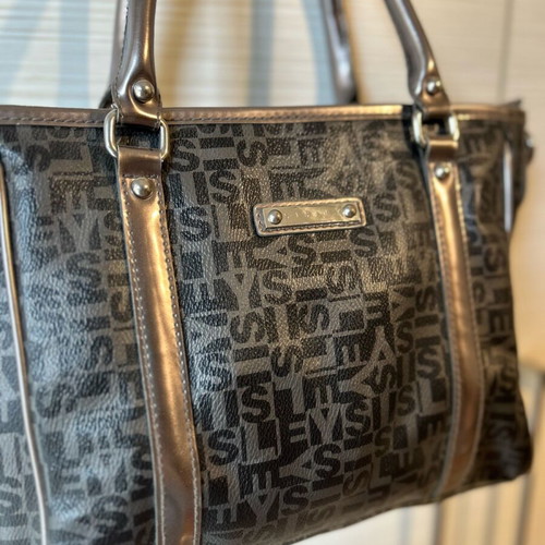 Sisley shoulder bag like new, black and grey