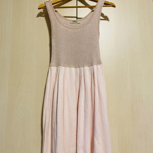 Rococo romantic sleeveless dress in soft pink, new