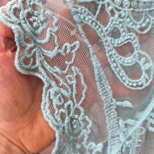 Summer lace blouse used, turquoise, size L-XL