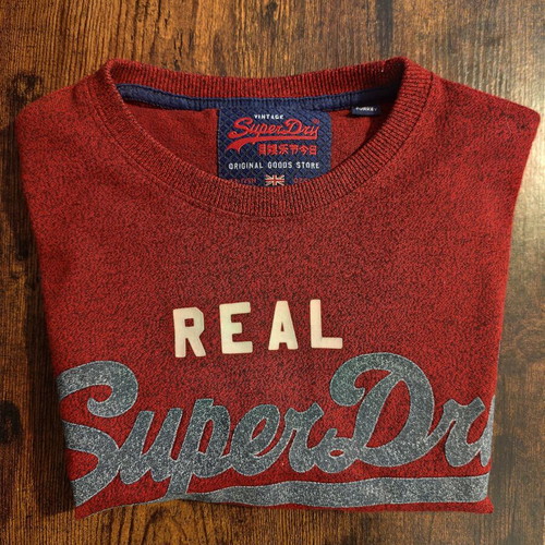 Superdry men's T-shirt medium red like new
