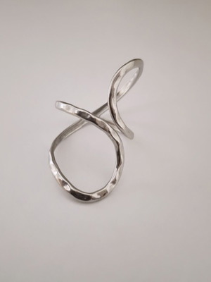 Steel ring silver adjustable like new