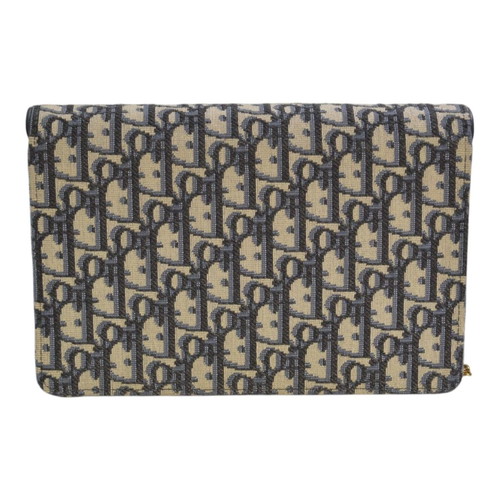 Christian Dior Blue Oblique Jacquard Wallet on Chain