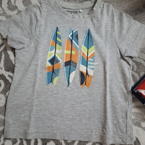 Orchestra t-shirt set used, pack of 7 for boys size 110 cm