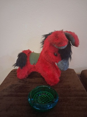 Retro plush donkey Josephine Ltd used, Greek made 1981-1984