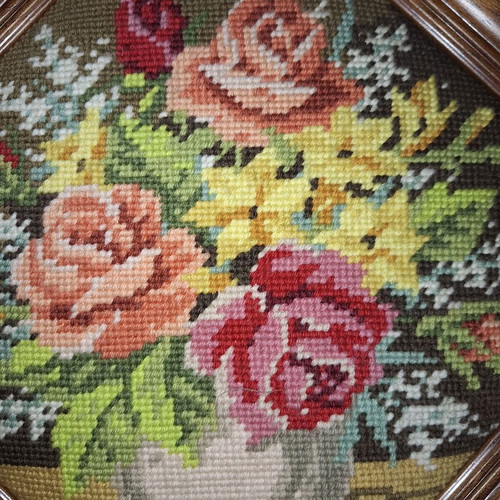 Two German Junghans Wolle embroidery tapestries with certificate