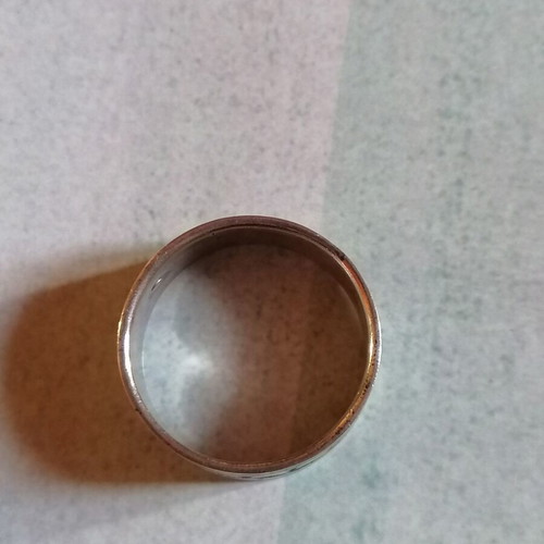 Silver 925 ring band with linear designs new no 56.5