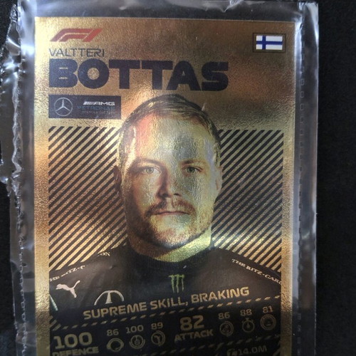 Gold collectible card Valtteri Bottas Formula 1 2021 new