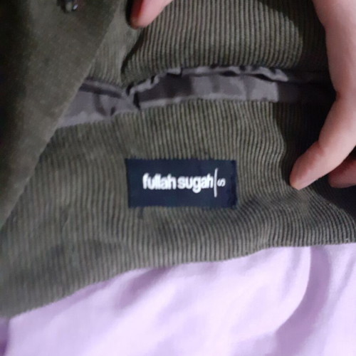 Mini corduroy skirt Fullah Sugah new, green with zipper