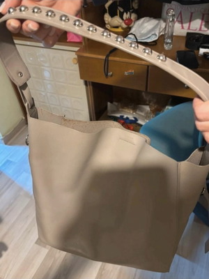All Saints leather shoulder bag like new, grey