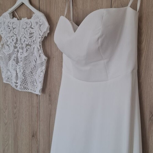 Bianco wedding dress like new, size XXL 44, white