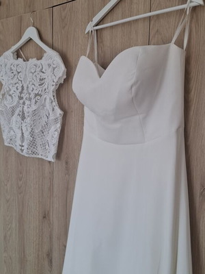 Bianco wedding dress like new, size XXL 44, white