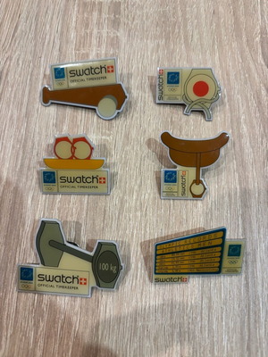 Set of 6 Swatch collectible pins Olympic Games Athens 2004 like new