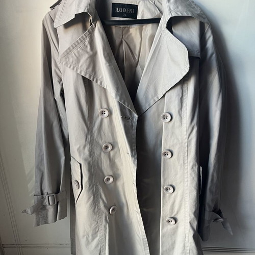 Aodeni trench coat set XL beige and black like new, lightweight cotton