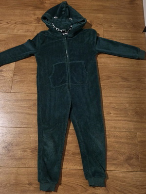 La Redoute dinosaur onesie 5 years like new, petrol color