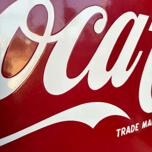 Coca Cola metal enamel sign 90cm diameter 1956