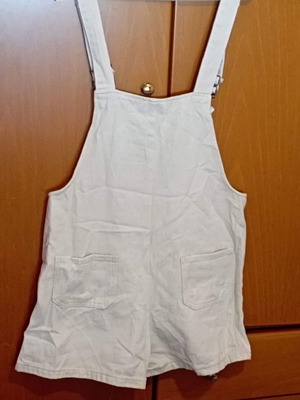 White wide-leg salopette shorts size L like new