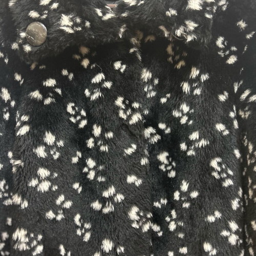 Women's coat used, black with white spots faux fur by Alex