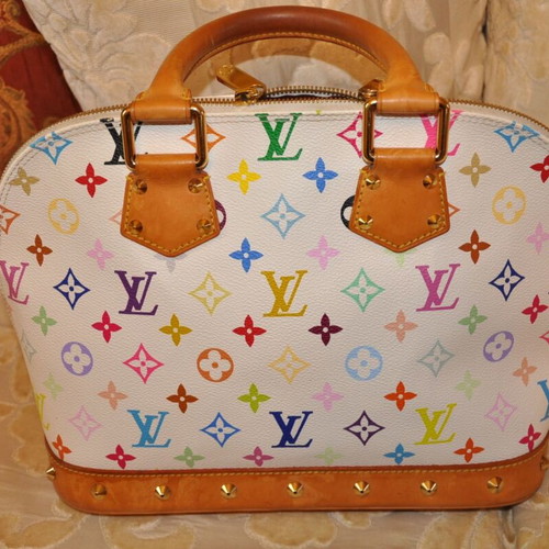 Louis Vuitton Alma PM Murakami white limited edition handbag like new