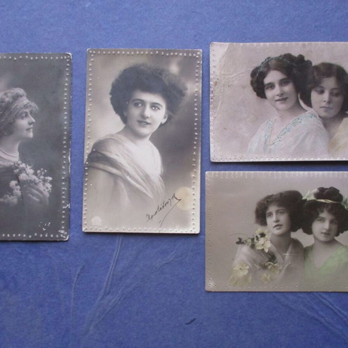 Greek postcards used, lot of 4, year 1912