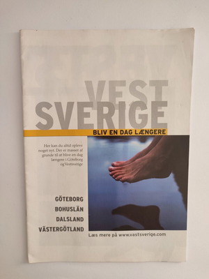 Vintage travel guide to Western Sweden used, Danish language, 2001