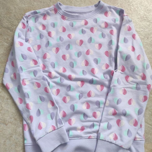 Girls' blouse 8 years lilac with hearts like new Sinsay