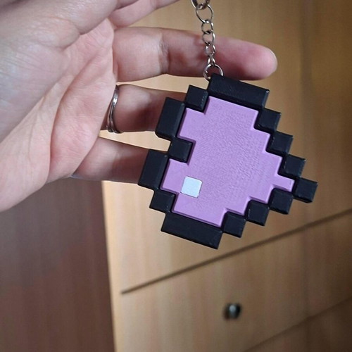 Heart keychain like new, 3D printed with three filament colors