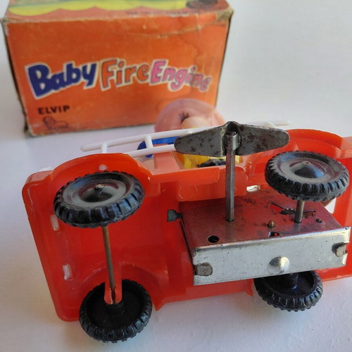 Wind-up fire extinguisher toy 60s Elvip new