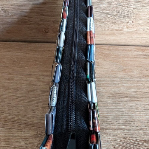 Handmade upcycled clutch from recycled magazine like new, multicolor