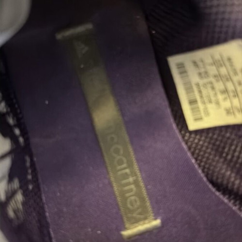 Adidas x Stella McCartney μπαλαρίνες μέχρι τον αστράγαλο με σατέν κορδέλες, άσπρες και γκρι