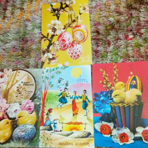 Vintage Easter cards new, set of 17 pieces