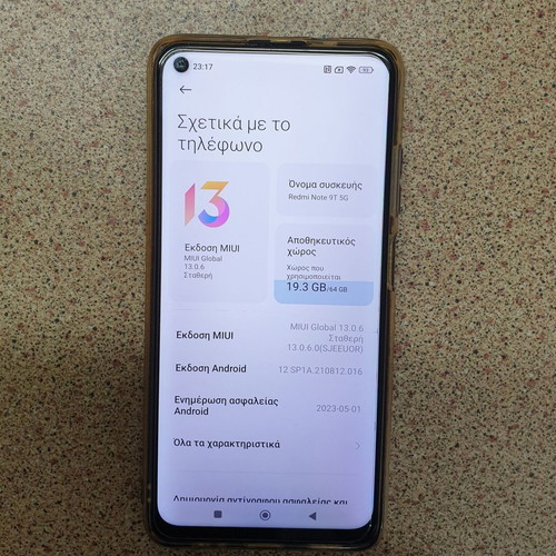 Redmi Note 9T 5G used, 64GB purple with case without charger
