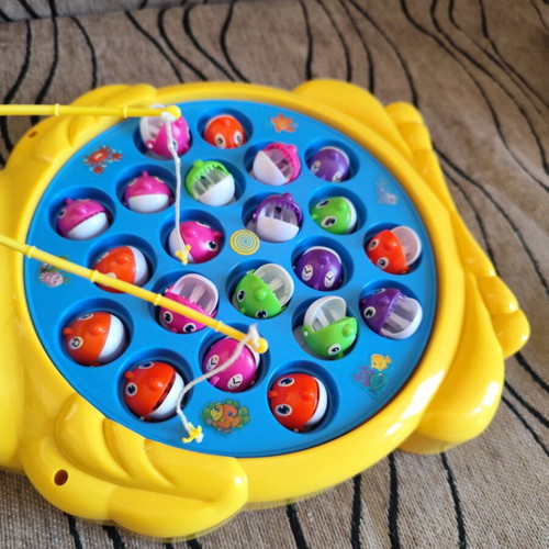 Interactive fishing game used, educational toy