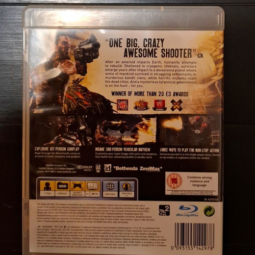 Rage Anarchy Edition PS3 like new