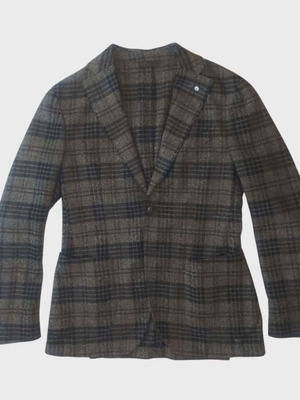 L.B.M 1911 Unstructured Plaid Jacket New, Slim Fit, Size M