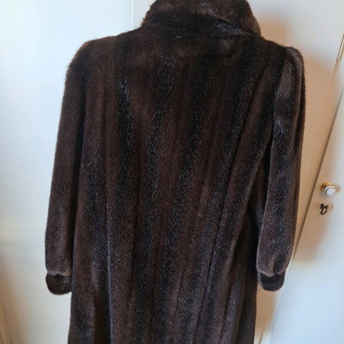 Fur coat used, brown, size L