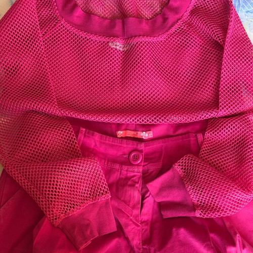 Women's fuchsia mesh blouse slim fit size S like new
