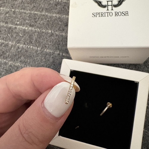 Spiritο Rosa heart earrings like new, gold color with zircons