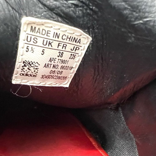 Y-3 Yoshi Yamamoto x adidas leather trainers used, size 38, black and red