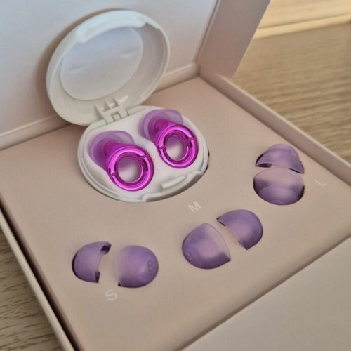 Earplugs loop style fuchsia purple new, reusable