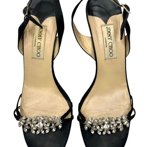 Jimmy Choo diamond satin heels size 40, black