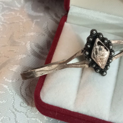 Silver Gold 925 9k Rodian Tie Clip used, engraved
