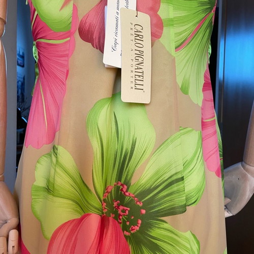 Cocktail dress Carlo Pignatelli new, strapless floral, size 46