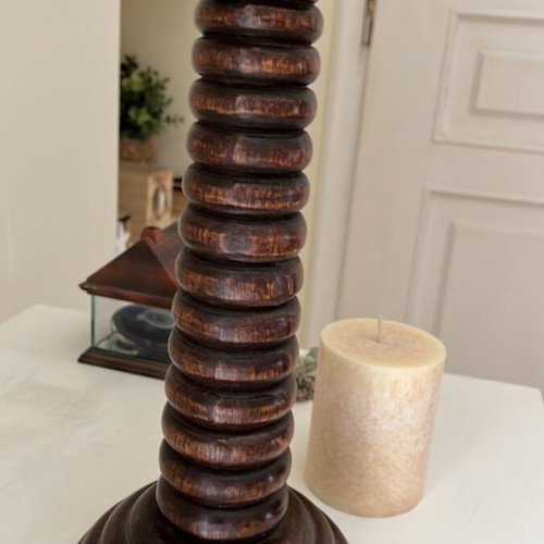 Wooden decorative candlestick like new, made in India