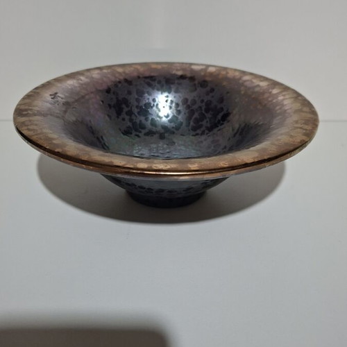 Ceramic table decor with dark and copper iridescent finish like new