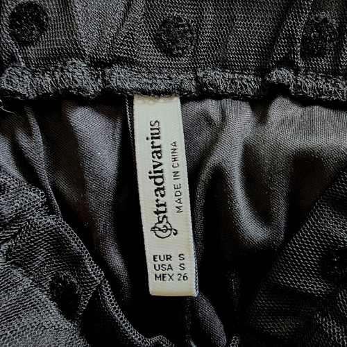Stradivarius Black Polka Dot Midi Skirt like new, sizes S-M